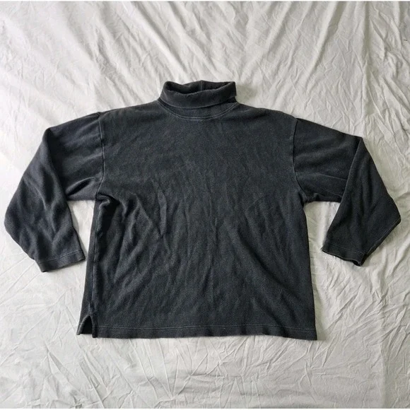 Vintage 90s GAP Faded Blank Ribbed Knit Turtleneck Sweater Gray Mens Xl - Picture 2 of 8